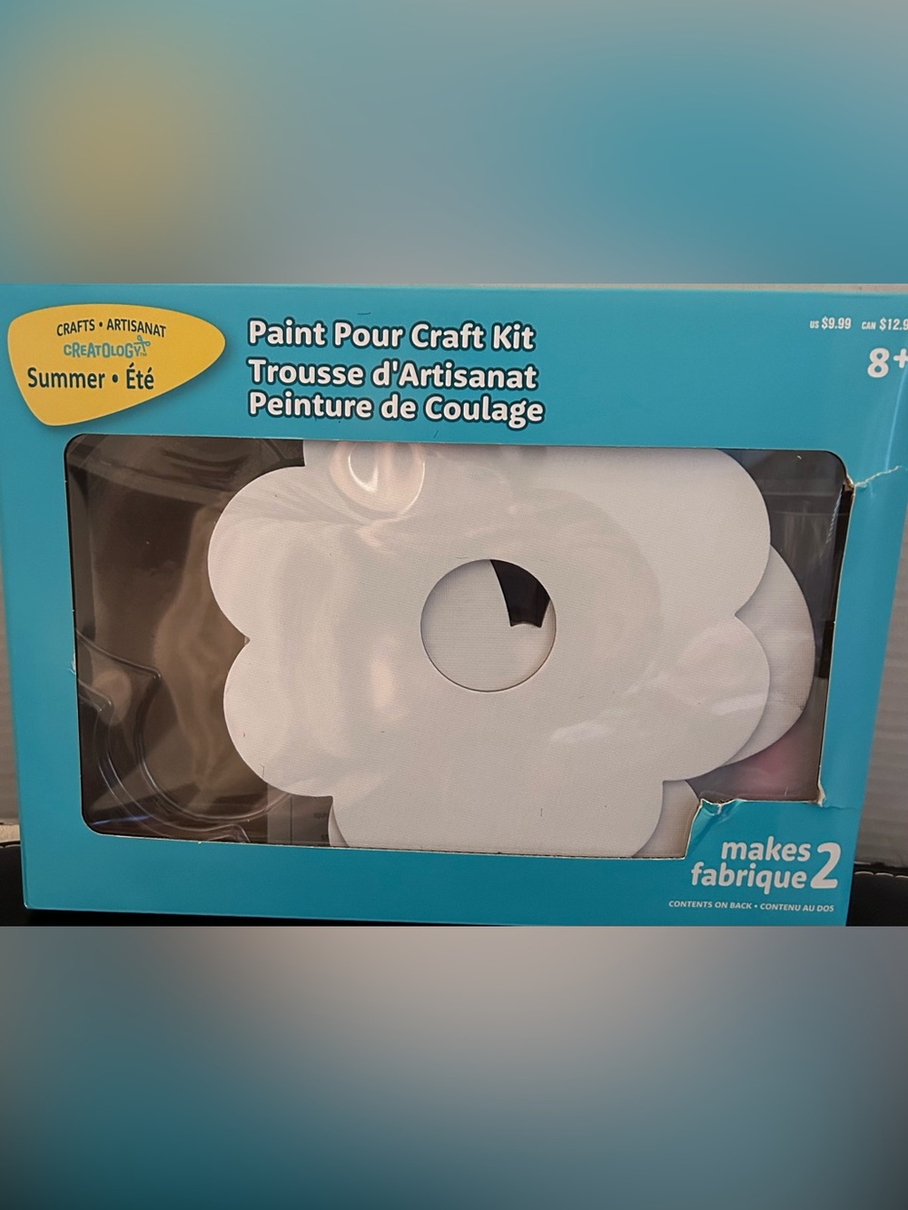 Creatology Paint Pour Craft Kit - White Flower Canvases